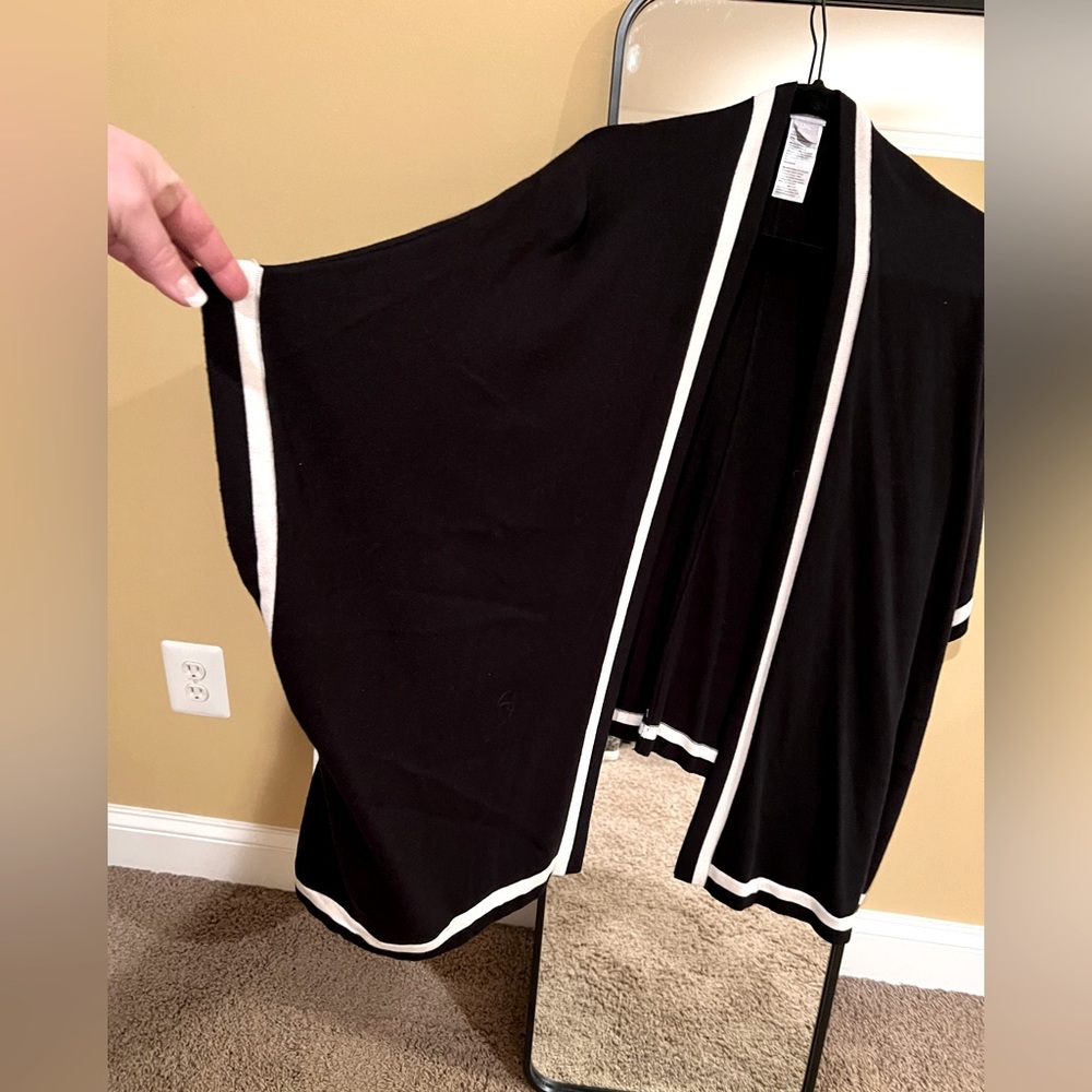 Chico’s Black & White Sweater Cape